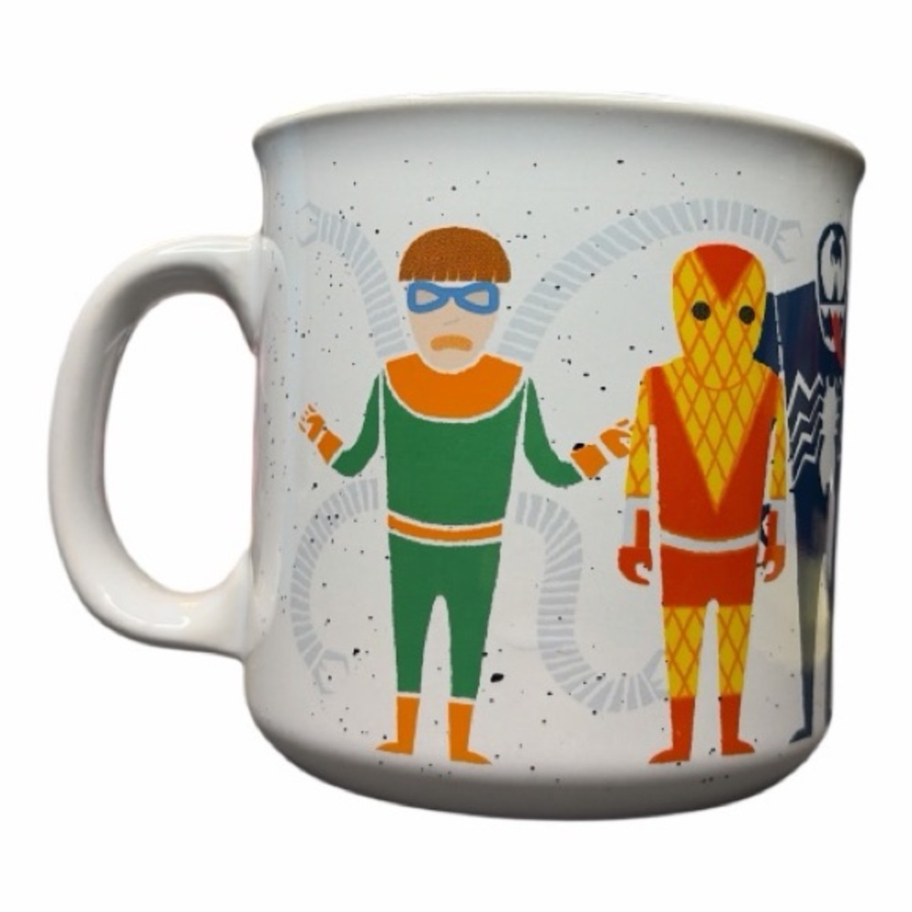 Marvel Comics Spiderman & Villans Ceramic Camper-Style Coffee Mug Silver Buffalo